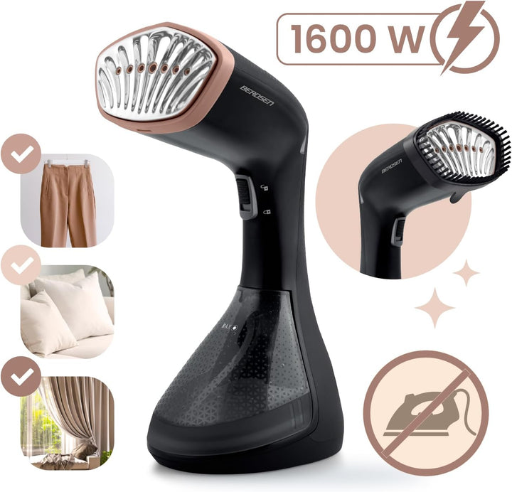 Berdsen Dampfglätter 1600W - Dampfbügeleisen Steamer - Dampfstoss 26 g/min - 230 ml Wassertank - Auf