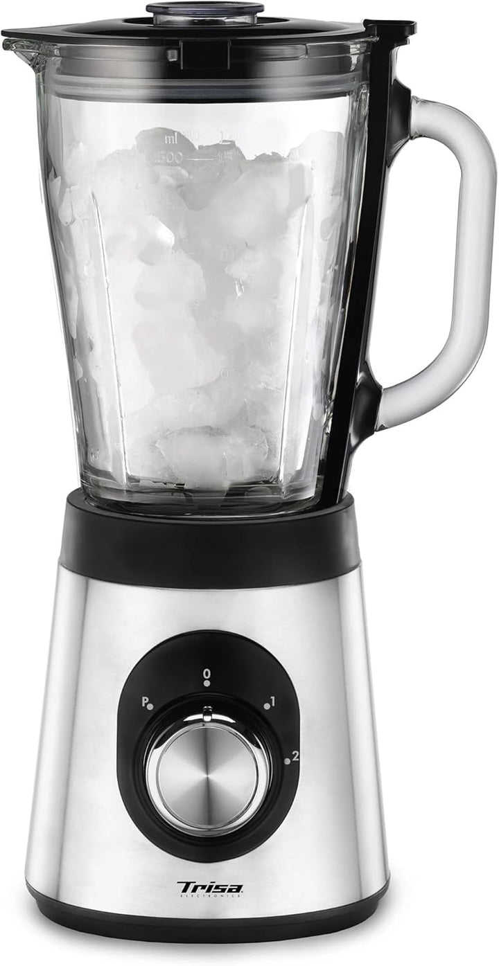 Trisa Standmixer Royal Crush 800W | Hochleistungs-Smoothie-Maker mit 1,5L Glasbehälter | Ice Crusher