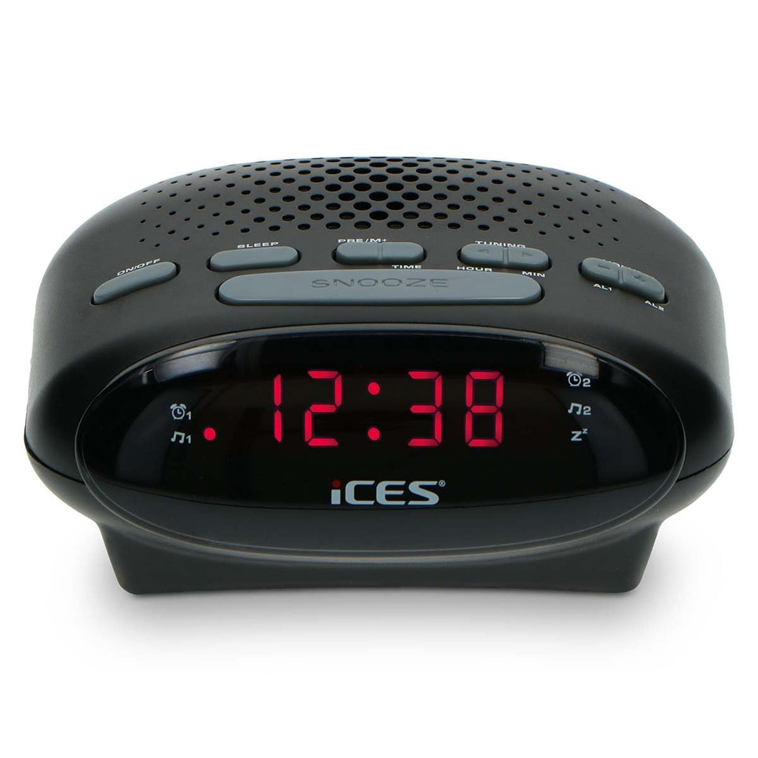 iCES ICR-210 Uhrenradio - Radiowecker mit 2 Weckzeiten - PLL FM - Schlummerfunktion - Sleeptimer - G