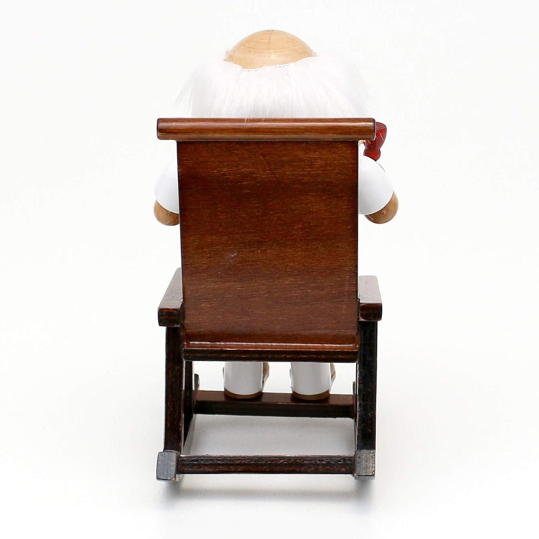 Dekohelden24 Holz Räucherfigur/Räuchermann Opa im Schaukelstuhl, L/B/H: 9,5 x 11 x 15 cm, inkl. 1 Pa