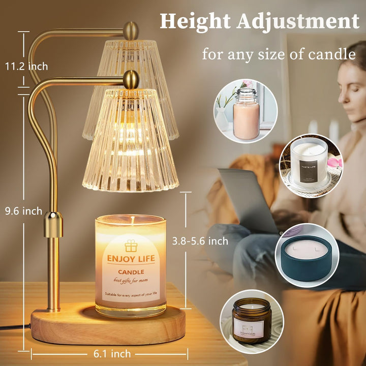 Kerzenwärmer Lampe, Candle Warmer mit Timer und Dimmer, Elektrischer Candle Warmer Lamp, Vintage Ker