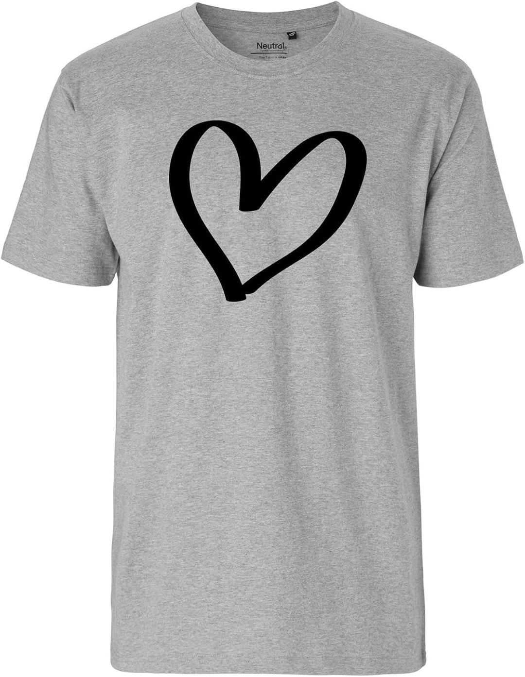 huuraa Herren T-Shirt Herz Heart Bio Baumwolle Fairtrade Oberteil Grösse XL mit Motiv für die tollst