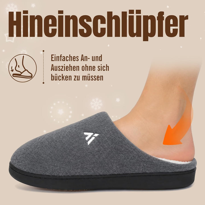 Mishansha Herren Damen Warme Hausschuhe Winter Memory Foam Plüsch Pantoffeln rutschfest Slippers,Gr.