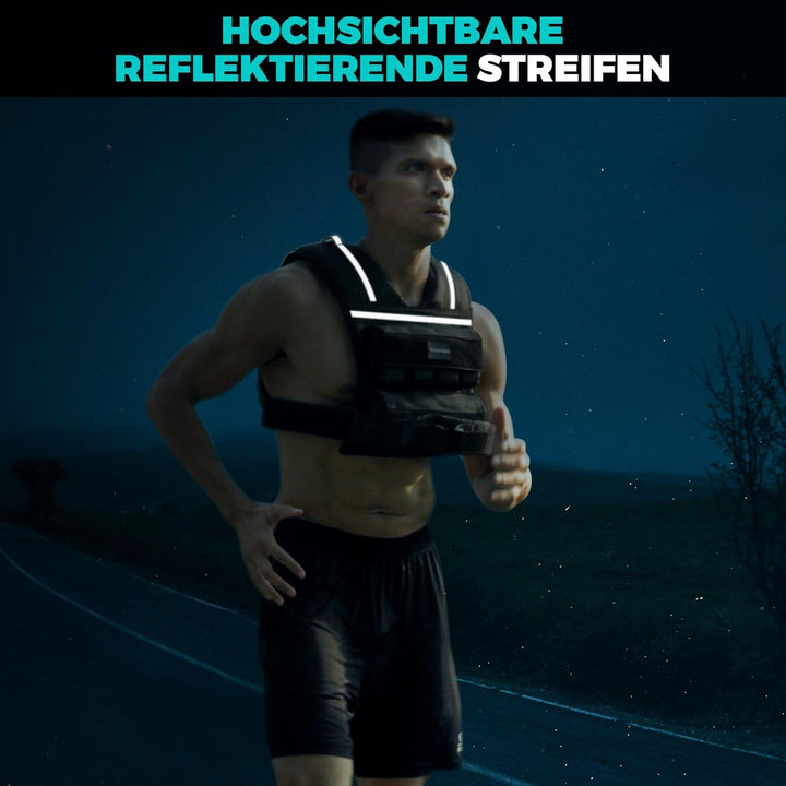 ONETWOFIT Verstellbare Gewichtsweste für Herren 20kg,Weighted Vest Ruckwesten zum Gehen mit Reissver