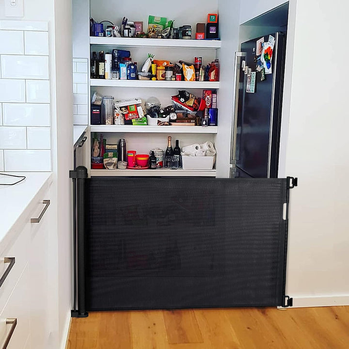 YOOFOR Treppenschutzgitter Ausziehbare für Baby und Haustier, 0-140 cm, 85 cm Hoch Baby Absperrgitte