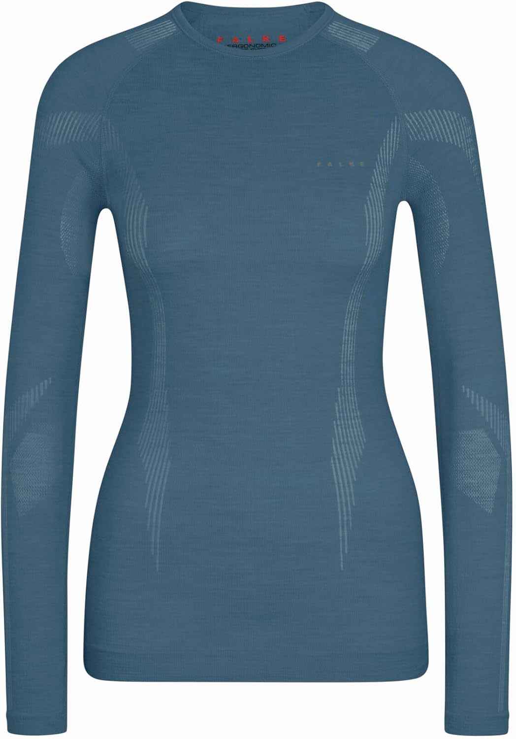 FALKE Wool-Tech Round Neck Funktionsshirt Langarmshirt für warme und kalte Temperaturen atmungsaktiv