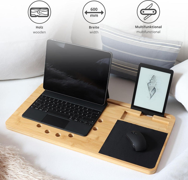 2in1 Laptopkissen Knietablett mit Mauspad, Laptoptisch mit Kissen, Laptop Unterlage, Knietisch aus B