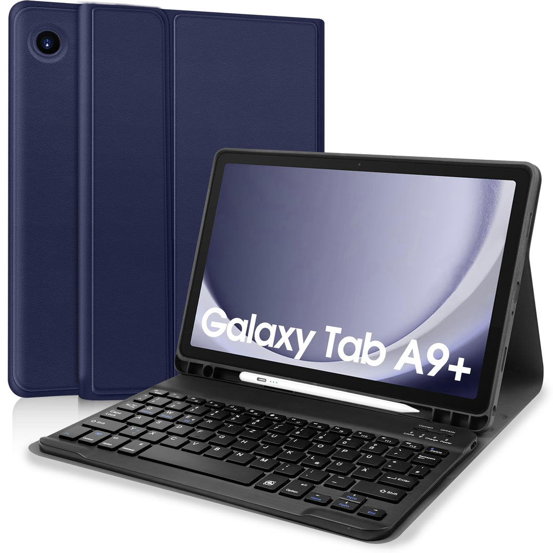 Zabatoco Tastatur Hülle für Samsung Galaxy Tab А9 Plus 2023 11 Zoll [QWERTZ Deutsches], Abnehmbar Ta