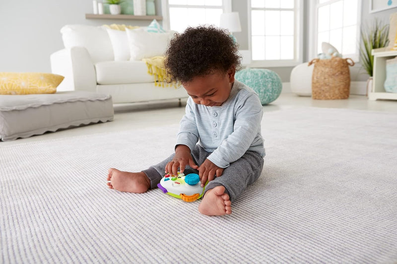 Fisher-Price Lernspass Spiel-Controller für Babys und Kleinkinder in Grün, Videospiel-Attrappe mit M