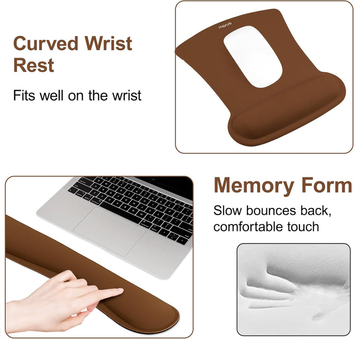 MOSISO Handgelenkauflagen für Mauspad&amp;Tastatur Set,Ergonomisches Mauspad Rutschfester Boden Zuhause/