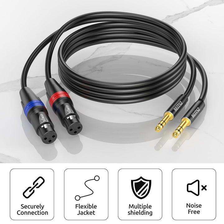 XLR Buchse auf 6,35 mm TRS Kabel,1/4 Zoll Klinke auf XLR Female Kabel für Mikrofone, Aktive Lautspre
