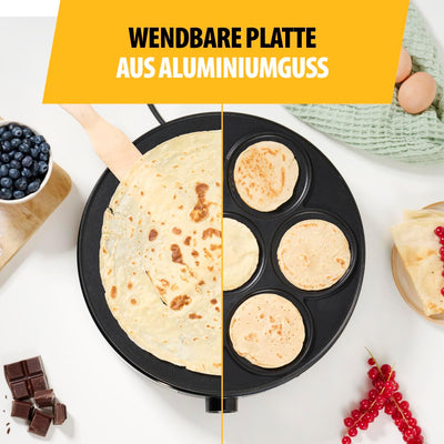 Tristar BP-2639 – 2-in-1 Crêpe-Maker – wendbare Platte – Durchmesser 33 cm – für einen grossen oder