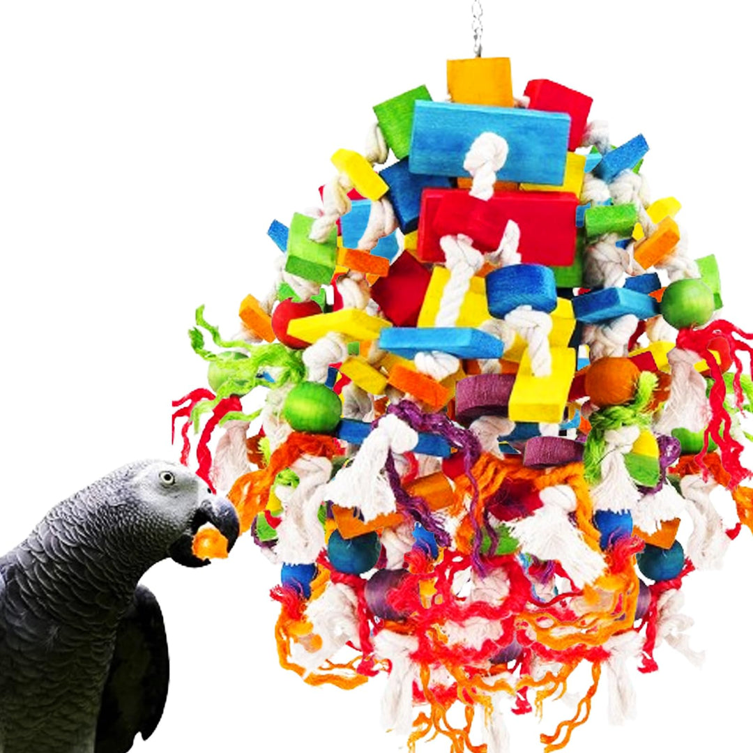 MQUPIN Grosses Papagei Spielzeug Vogelspielzeug,Stark Kauendes Spielzeug Für Papagei100% Natürliche