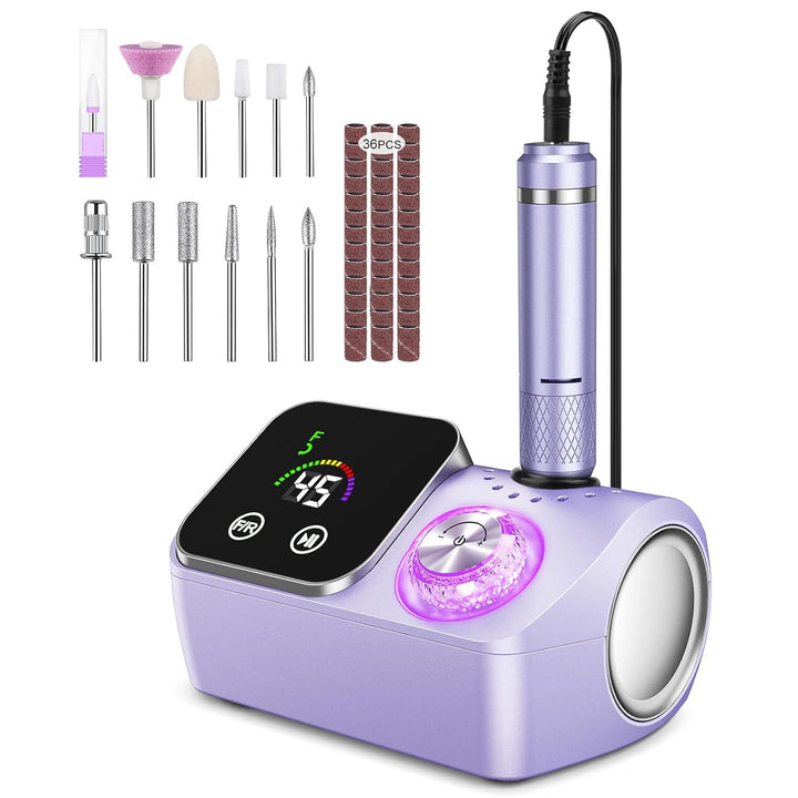 Elektrischer Nagelfeile Nagelfräser für Gelnägel, 45000 U/min Nagelfräser Professioneller mit LCD-An