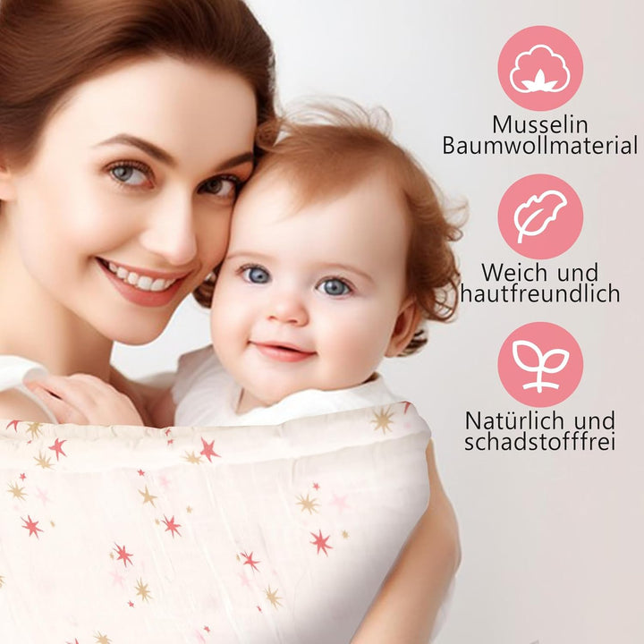 Baby Mädchen Geschenk, Neugeborenen Geschenk, Rodelna Baby Geschenk Set, 7-in-1 Set: einschliesslich