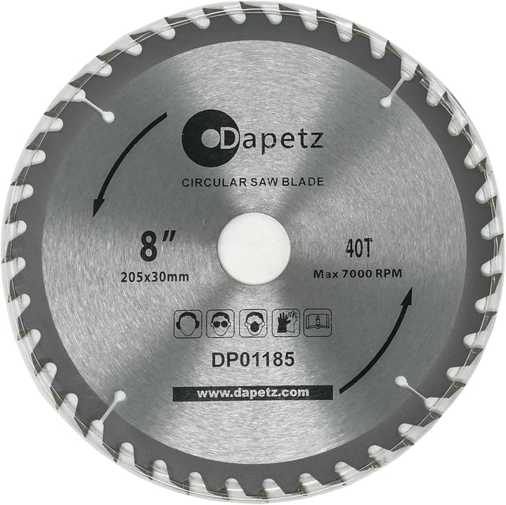 Silverl Rückpolster Kreissägeblätter TCT Kreissägeblätter 3pk 205 x 30 - 25, 18, 16 mm Ringe Kreissä