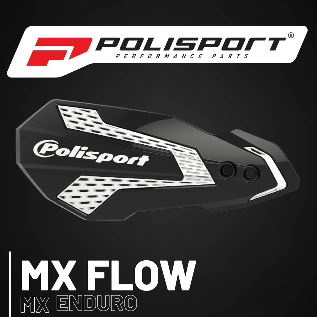 POLISPORT 8308200007 - Handprotektoren MX FLOW 1 MX-Style Befestigungspunkt aus Kunststoff inklusive