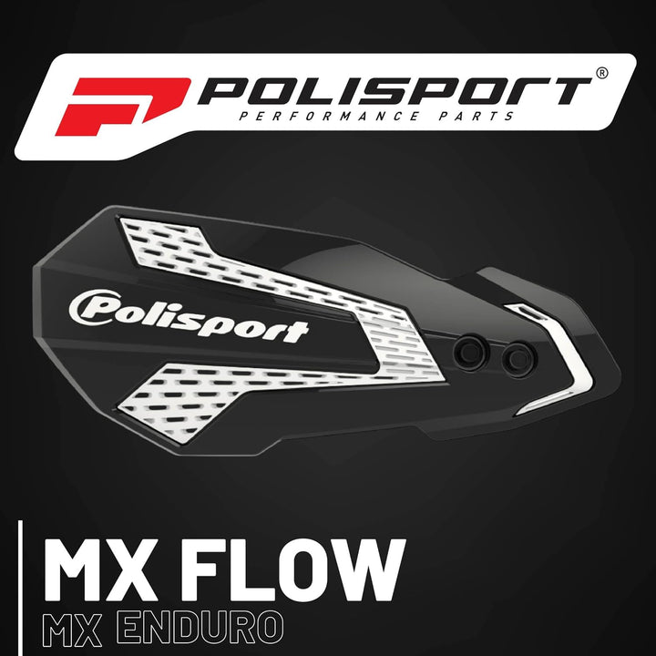 POLISPORT 8308200007 - Handprotektoren MX FLOW 1 MX-Style Befestigungspunkt aus Kunststoff inklusive