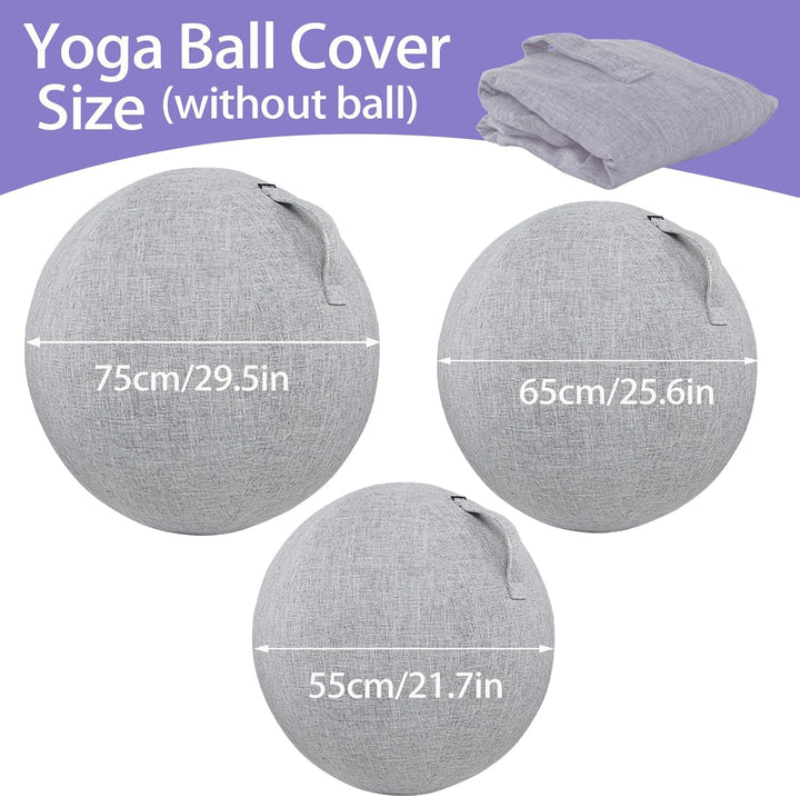 ZOSONET Sitzball Abdeckung,55cm 65cm 75cm Gymnastikball Bezug für Sitzball Fitnessball,Faltbar Sitzb