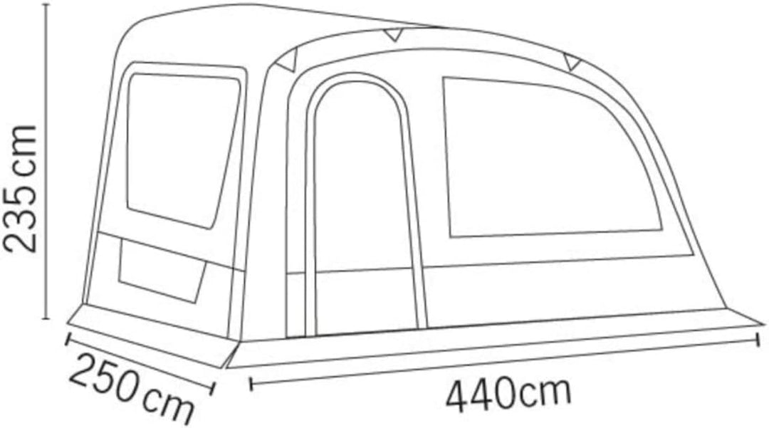 Luft-Sonnensegel - Adria Action AIR 391 - Reimo Vordach Vorzelt Wohnwagen Camper
