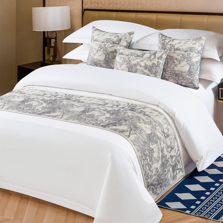 OSVINO Bettläufer Blumen Mikrofaser Weich Anti-Falten Dekorieren für Bett Sofa Schlafzimmer Hotel Zi