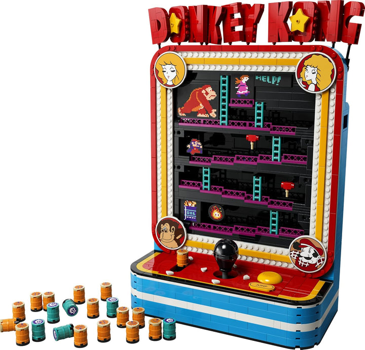 LEGO Super Mario Donkey Kong Arcade - Interaktives 3D Modellbau für Erwachsene mit Joystick &amp; Fässer