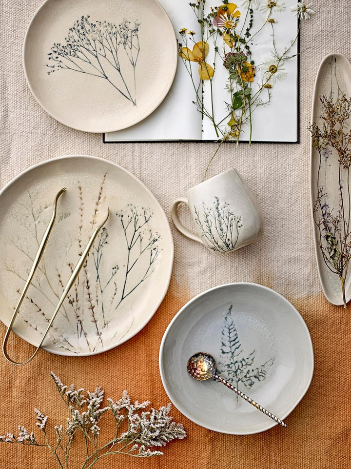 Bloomingville Bea Frühstück Set, Natur, Steingut, C:T10xH10,5/B:T11,5xH6/P:T21xH2, Satz mit 4x3 Arti