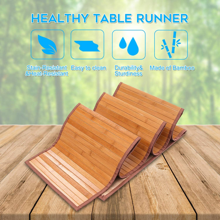 Bambus Tischsets und Tischläufer für Esstisch, Tischläufer 30*274cm lang, Bauernhaus Stil Küche Tisc