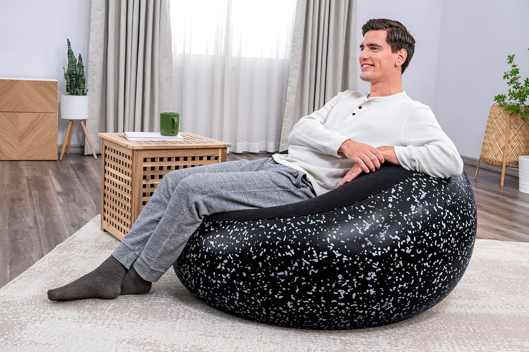 Bestway Inflate-A-Chair Luftsessel 112x112x66 cm, schwarz – Aufblasbarer Sessel Indoor & Outdoor, be