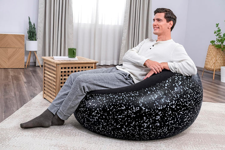 Bestway Inflate-A-Chair Luftsessel 112x112x66 cm, schwarz – Aufblasbarer Sessel Indoor & Outdoor, be