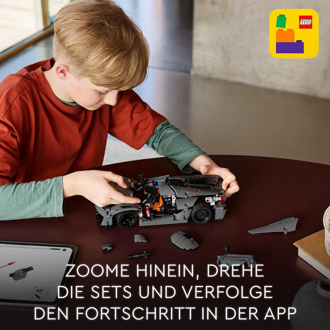 LEGO Technic Koenigsegg Jesko Absolut Supersportwagen in Grau, Bauspielzeug für Jungen und Mädchen,