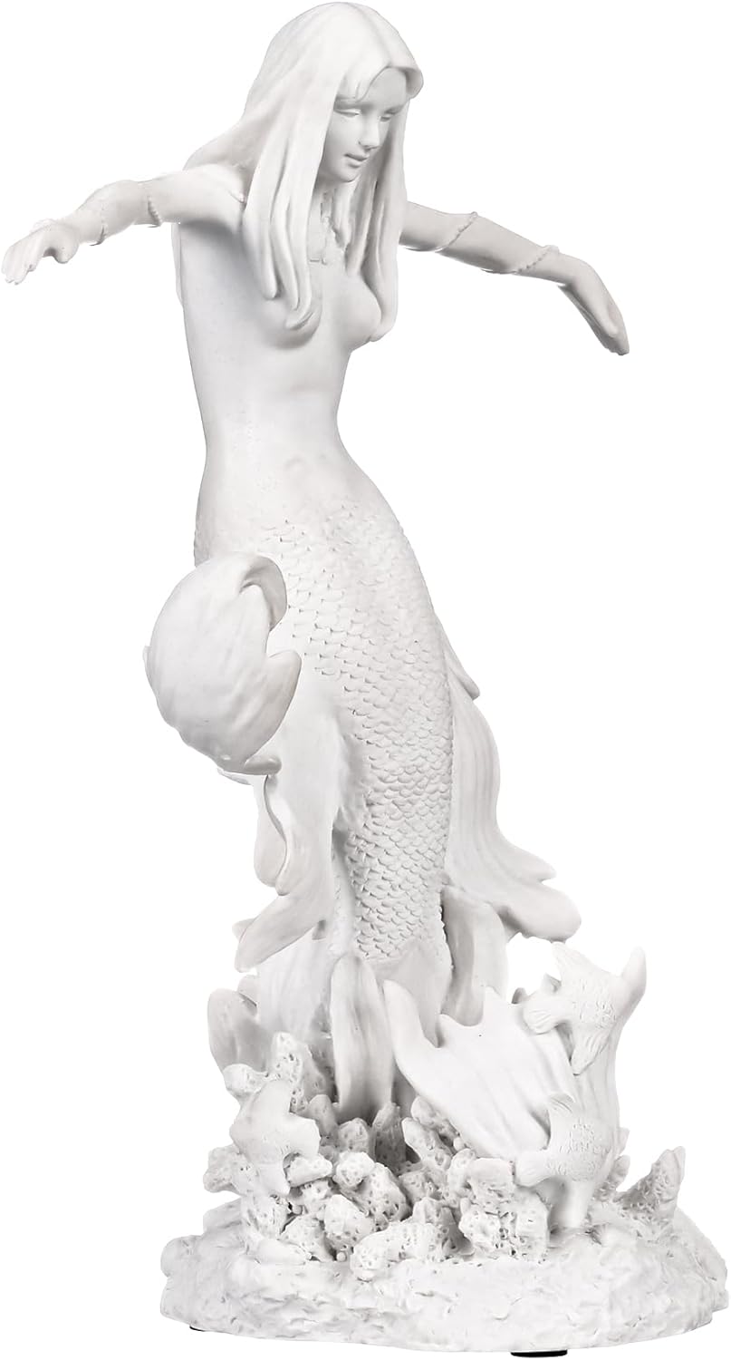 Design Toscano Königin des Ozeans, die Meerjungfrau: Marmor-Kunstharz Statue