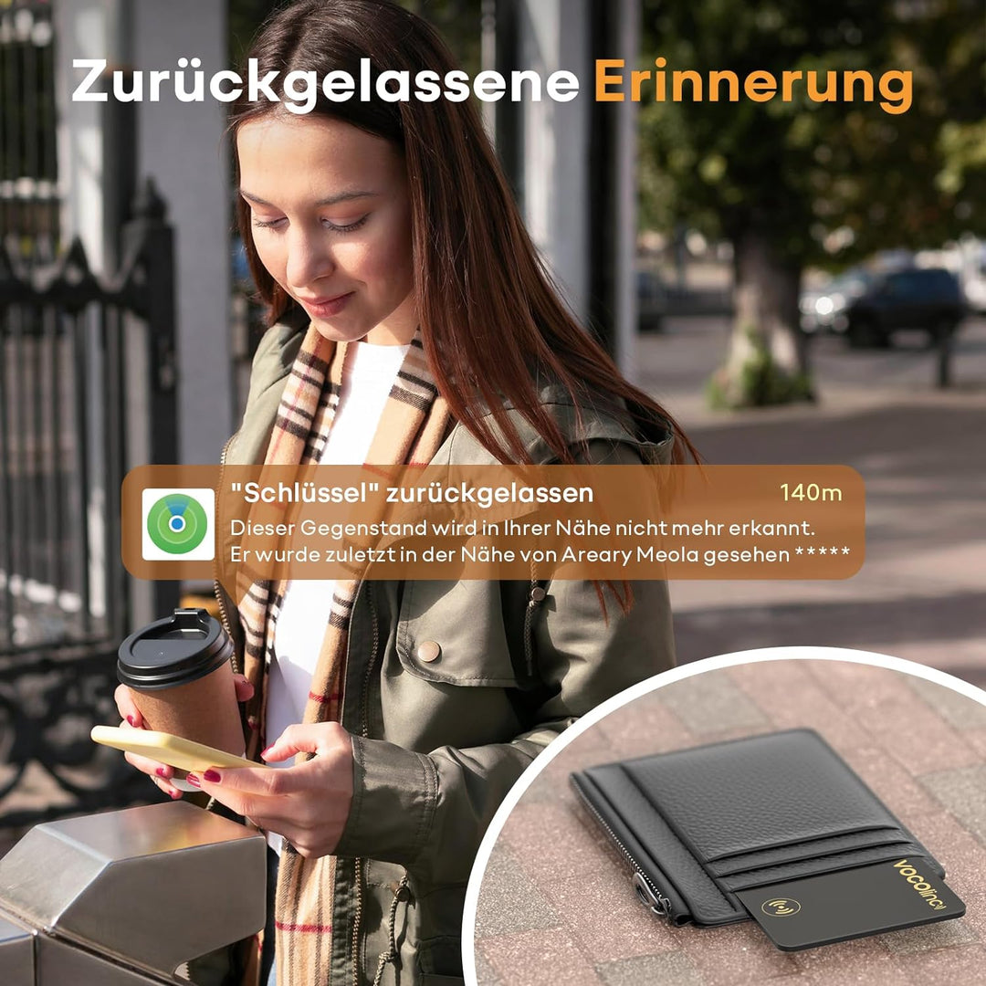 VOCOlinc Wallet Tracker Karte Slim 1.6mm, Smart Air Tracker Tag Card Kompatibel mit Apple Wo ist? Ap