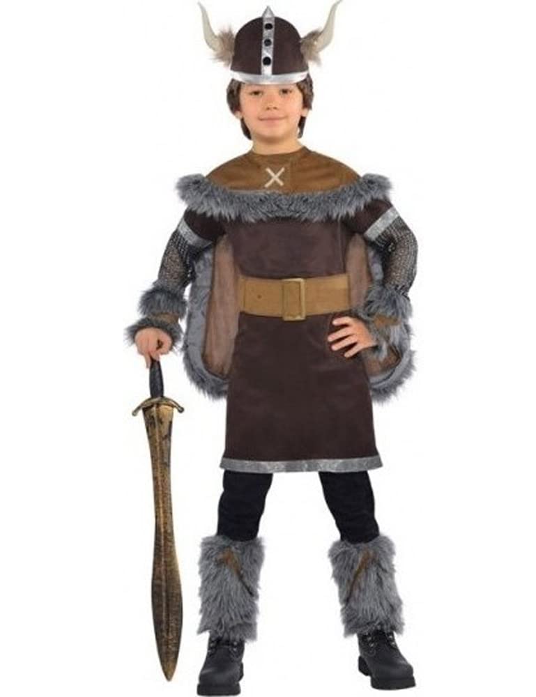 amscan 999662 amscan-999662-Wikinger Kostüm-8-10, Braun Kostüm, Taille: 8-10 Jahre. poitrine: 70cm.