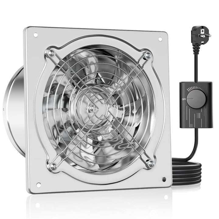 HG Power Abluftventilator 150mm, Metall Wandventilator mit Rücklaufklappe Leistungsstarke 525m³/h mi