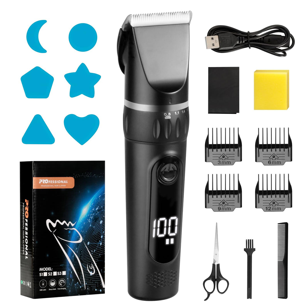 Cozary Haarschneidemaschine, Barttrimmer Herren Profi mit LED-Anzeige, 180 Min, Bartschneider Herren