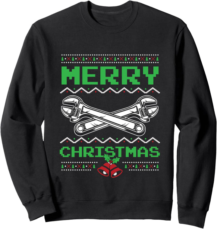 Hässlicher Weihnachtspullover Mechaniker Sweatshirt