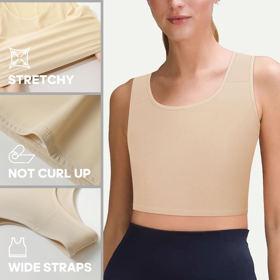 Transgender Brust Binder FTM Binder Trans Halb Breast Binder BH Kompression Tank Top Nude M, Nude M