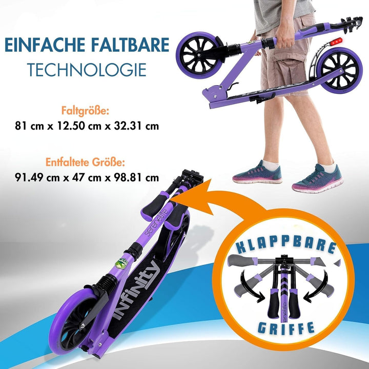 SereneLife Roller für Kinder & Erwachsene, Unisex-Tretroller, Cityroller, klappbar & höhenverstellba