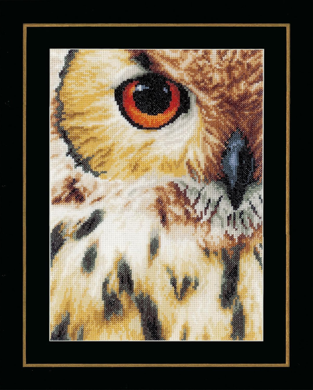 LANARTE PN Zählmusterpackung Eule Zählstoff Kreuzstichpackung, Baumwolle, Mehrfarbig, 19 x 26 x 0.3