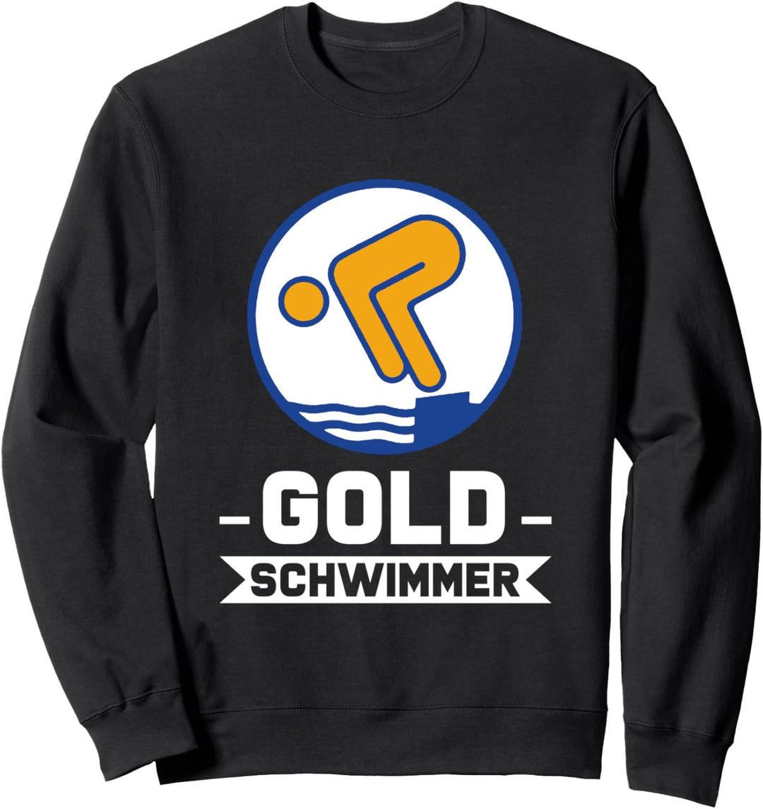 Gold Schwimmer Schwimmabzeichen Schwimmer Sweatshirt