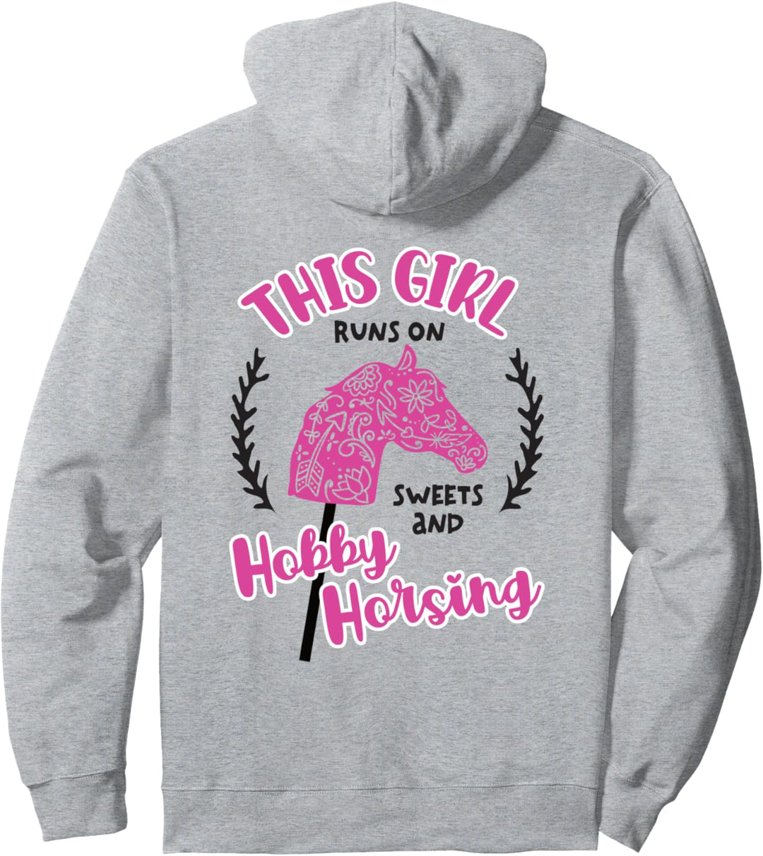 Pferdekopf mit Stock Reiten Steckenpferde Girl Hobby Horse Pullover Hoodie