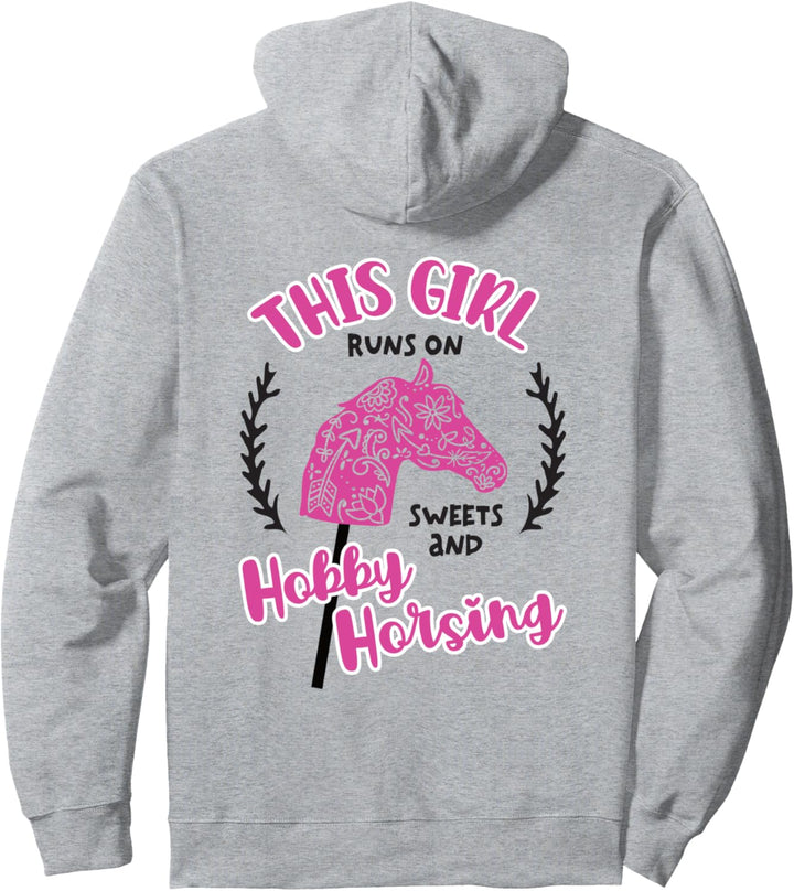 Pferdekopf mit Stock Reiten Steckenpferde Girl Hobby Horse Pullover Hoodie