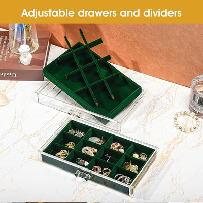 ProCase Acryl Schmuck Organizer Schmuckschatulle für Damen Durchsichtige Schmuckaufbewahrung Schmuck