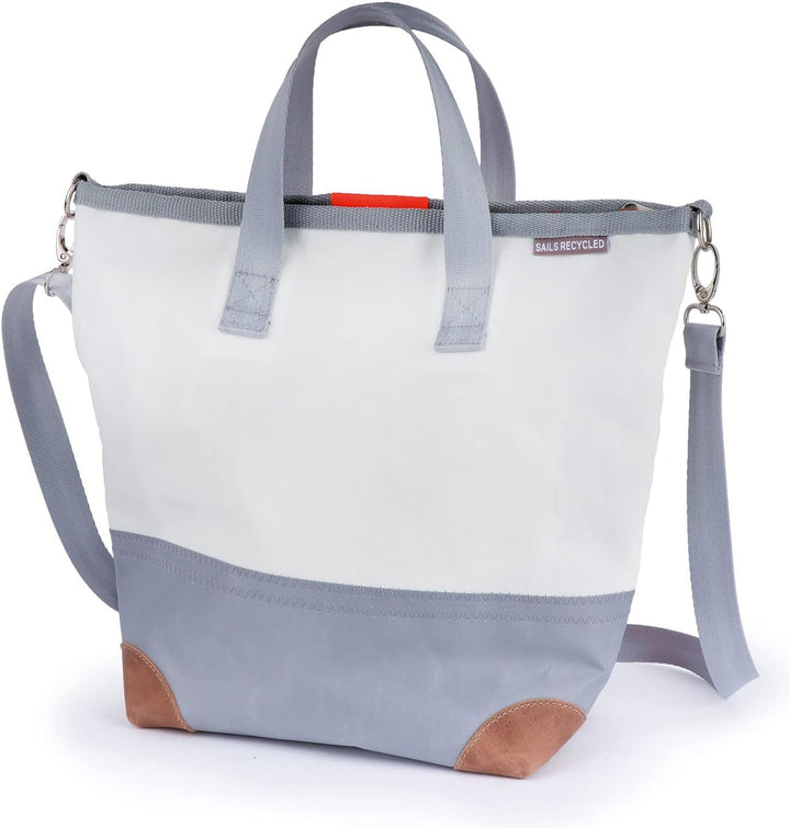 360° Grad Deern Mini Damen Handtasche Segeltuch weiss, Zahl orange