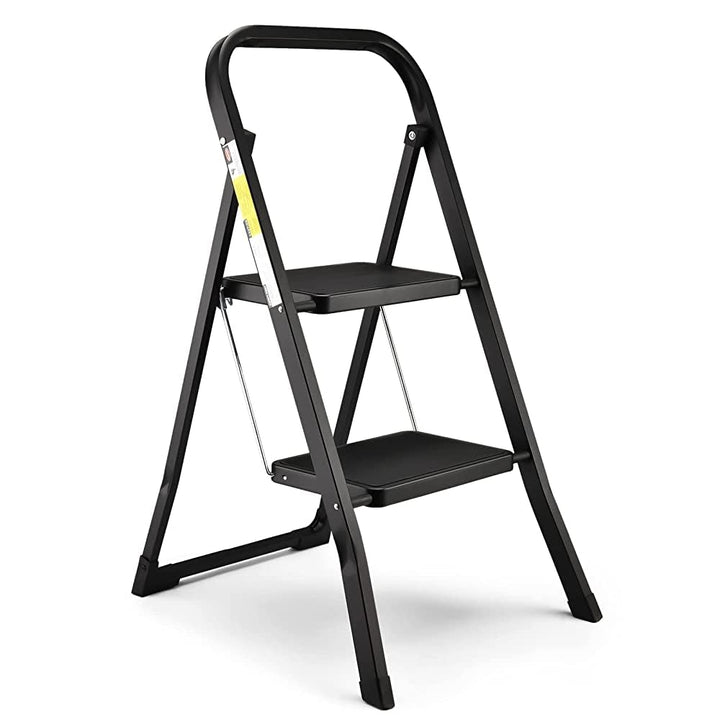 HBTower 2-Stufen-Leiter, Tritthocker mit Anti-Rutsch-Pedal, Tragbare Robuste Trittleiter mit Handläu