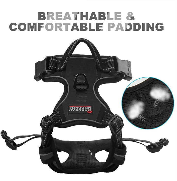 BARKBAY No Pull Dog Harness Front Clip Heavy Duty Reflective Easy Control Handle for Large Dog Walki
