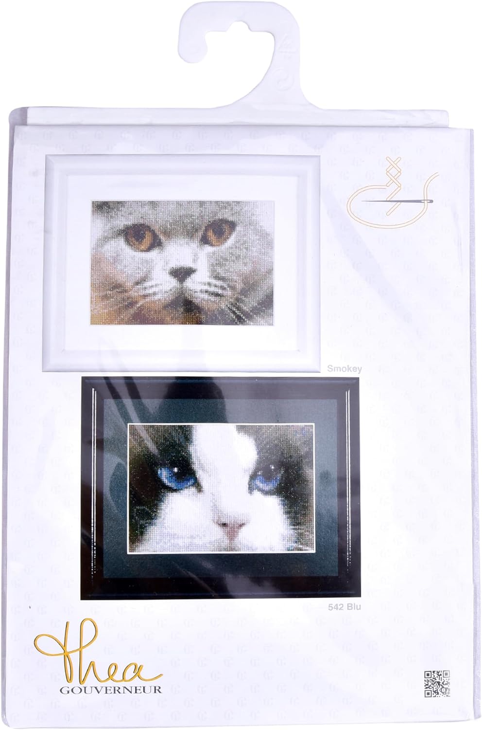 Thea Gouverneur - Kreuzstich-Set - Katzen Smoey + Blu - Aida - 16 Count - Für Erwachsene - 542A, Kat