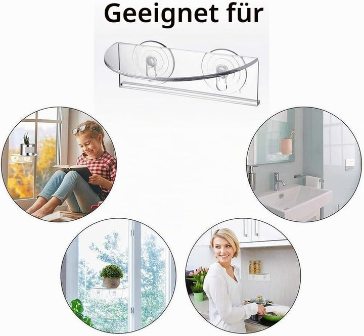 Toddmomy Acryl Blumenregal Mit Saugnäpfen Vielseitiger Pflanzenhalter Für Fenster Bücher Und Für Inn