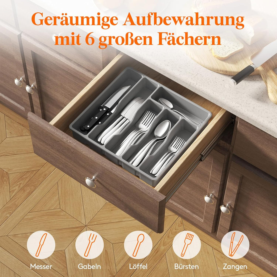 Lifewit Besteckkasten für Schubladen, Besteck Organizer Schublade Organizer Küche Kompakt Besteckein